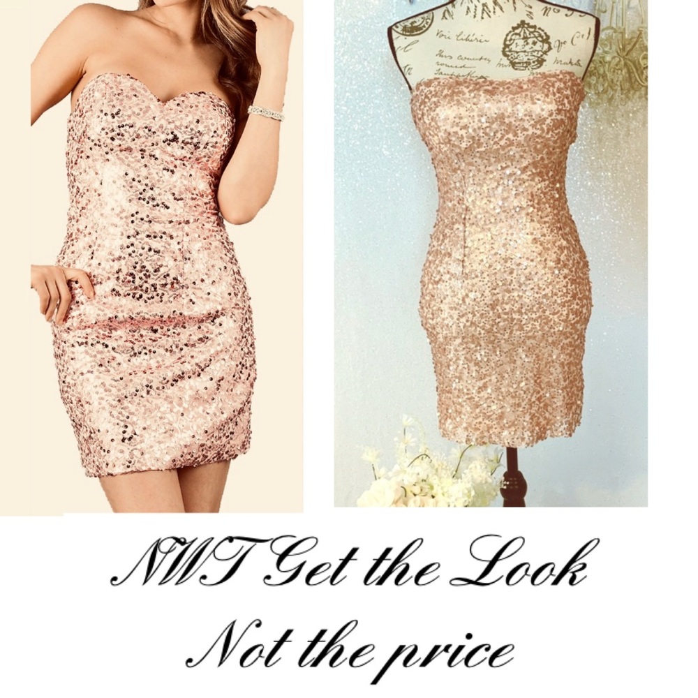 Reserved !!!! Do not purchase! NWT Red Clover Sequin Pink stretchy strapless